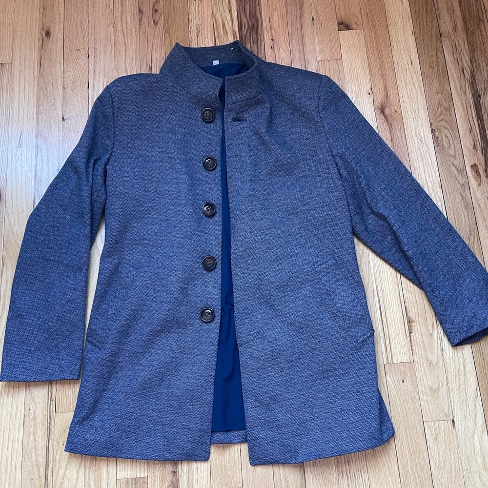 State & Liberty Grey Open Button Overcoat